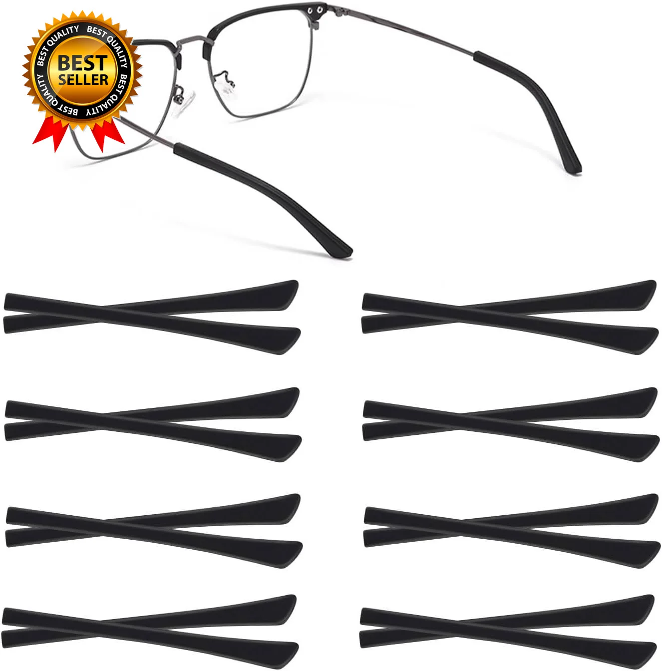 8 Pairs Eyeglass End Tips Ear Sock Pieces for Glasses Soft Silicone Eyeglasses 3