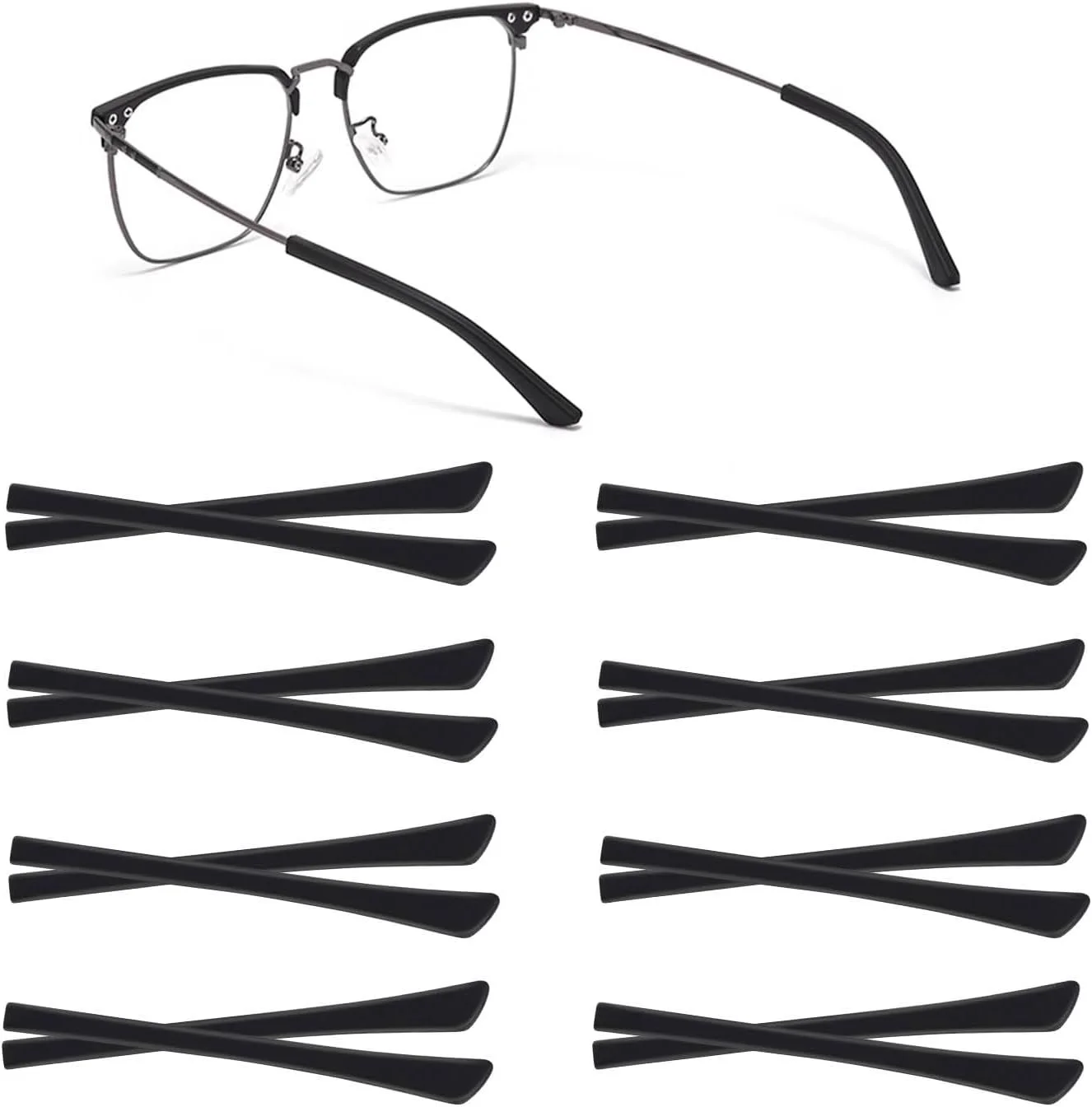 8 Pairs Eyeglass End Tips Ear Sock Pieces for Glasses Soft Silicone Eyeglasses 4