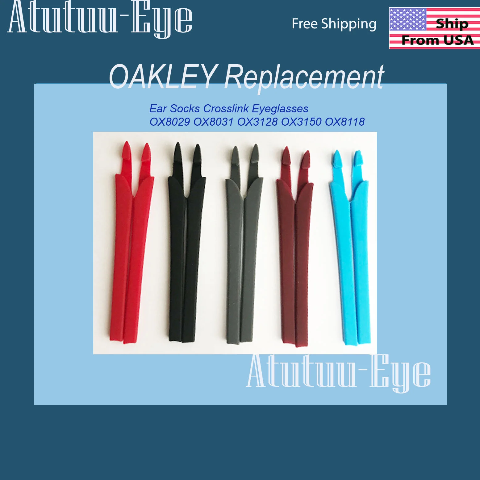 Ear Socks Replacement for Crosslink OAKLEY Eyeglasses OX8027 OX8031 Temple